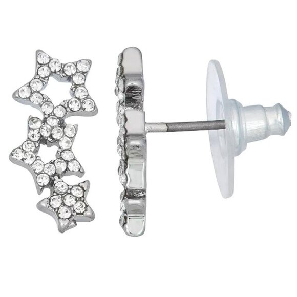 Vera Wang Jewelry - VERA WANG Celestial Silver/Clear Crystal Star Ear Crawler Stud Earrings**NEW!